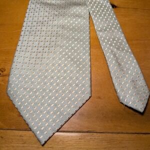 Farentino Ferre Mens Silk Necktie Sage Green Gold, Wedding Spring Easter